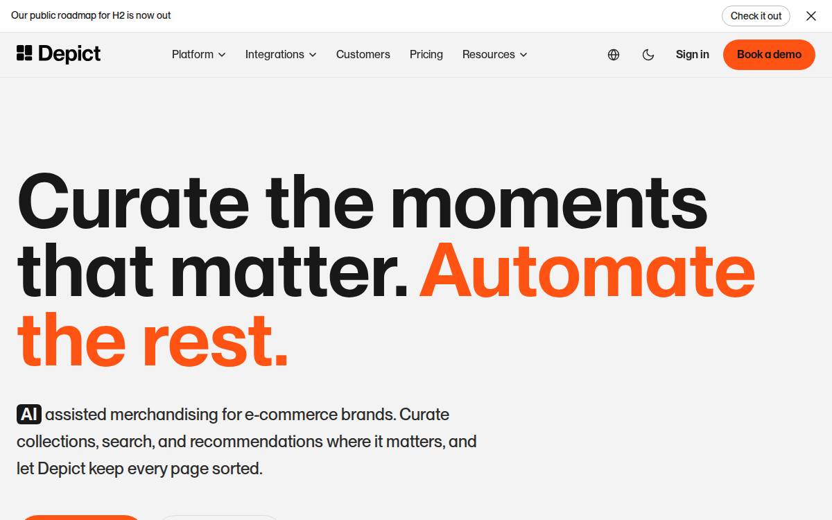 Depict website preview