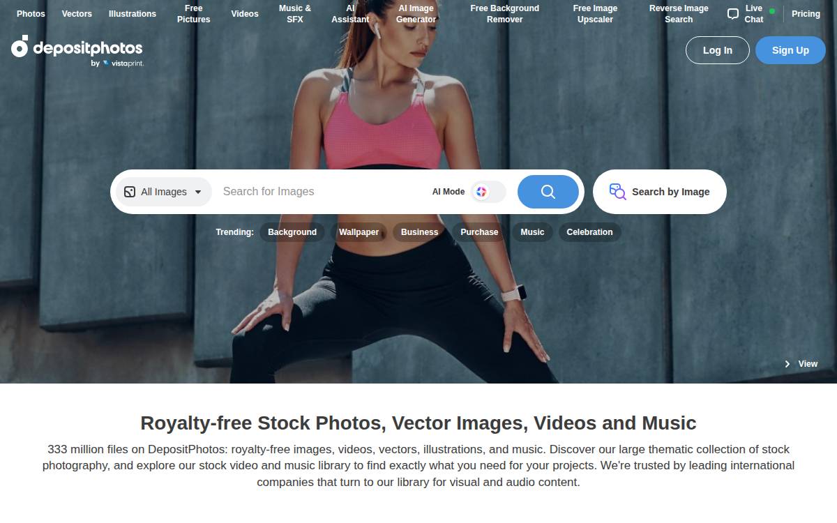 Depositphotos website preview