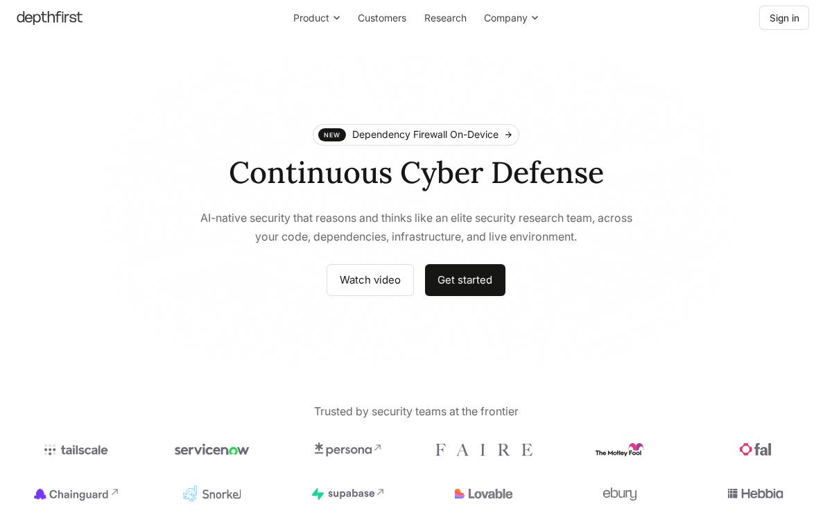 depthfirst website preview