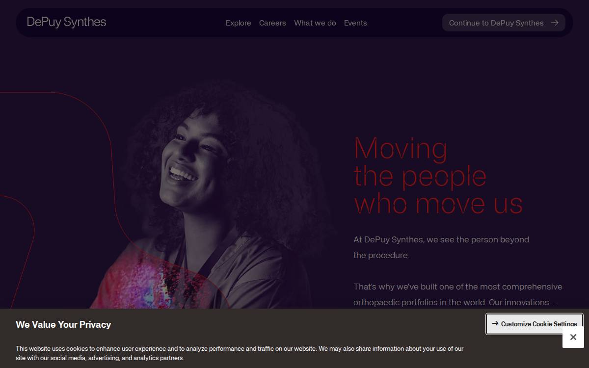 Depuysynthes website preview