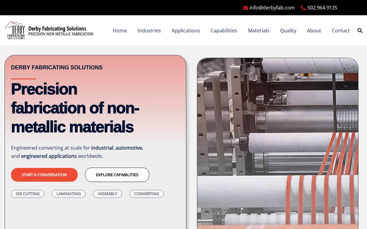 Derby Fabricating Solutions, LLC website preview
