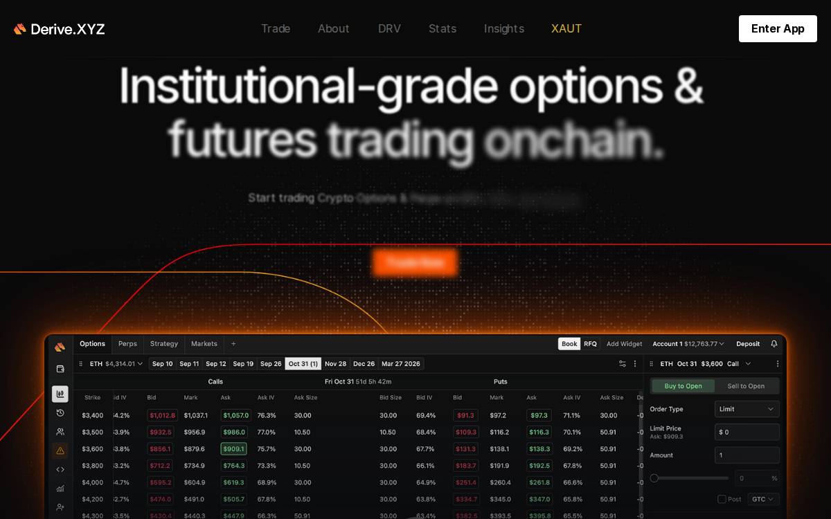 Derive website preview