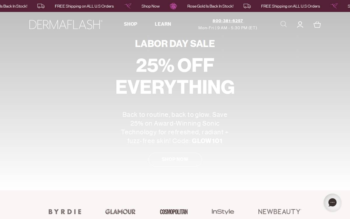 DERMAFLASH website preview