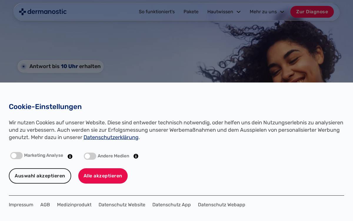 Dermanostic website preview