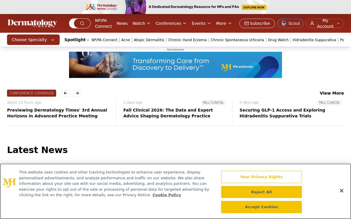 Dermatologytimes website preview