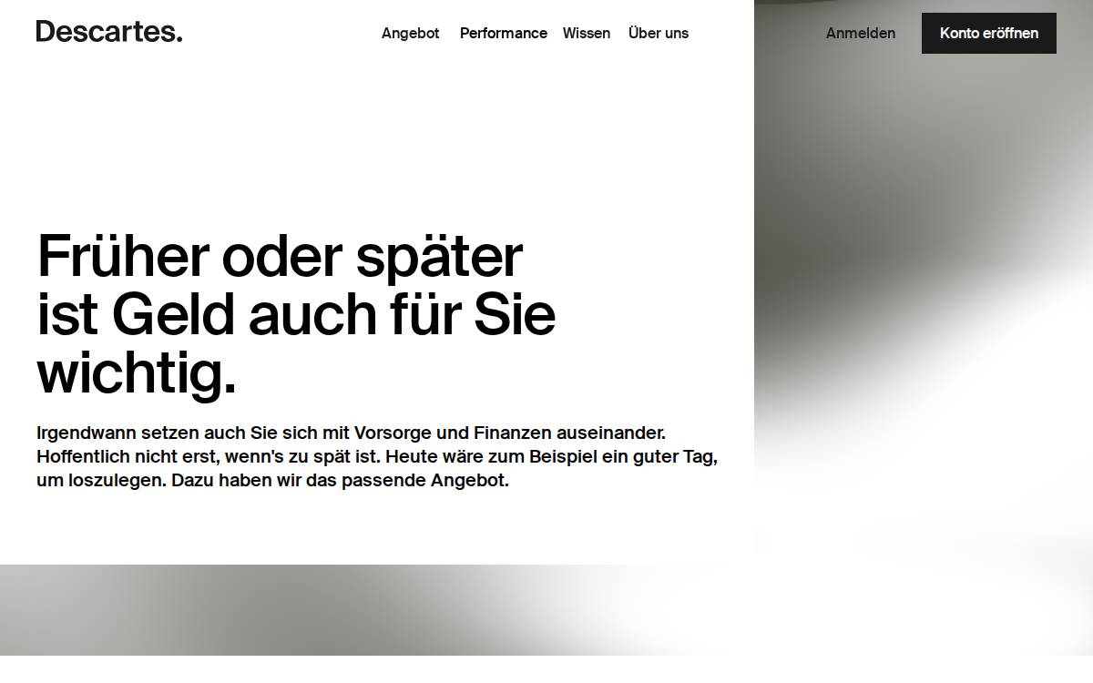 Descartes Finance website preview
