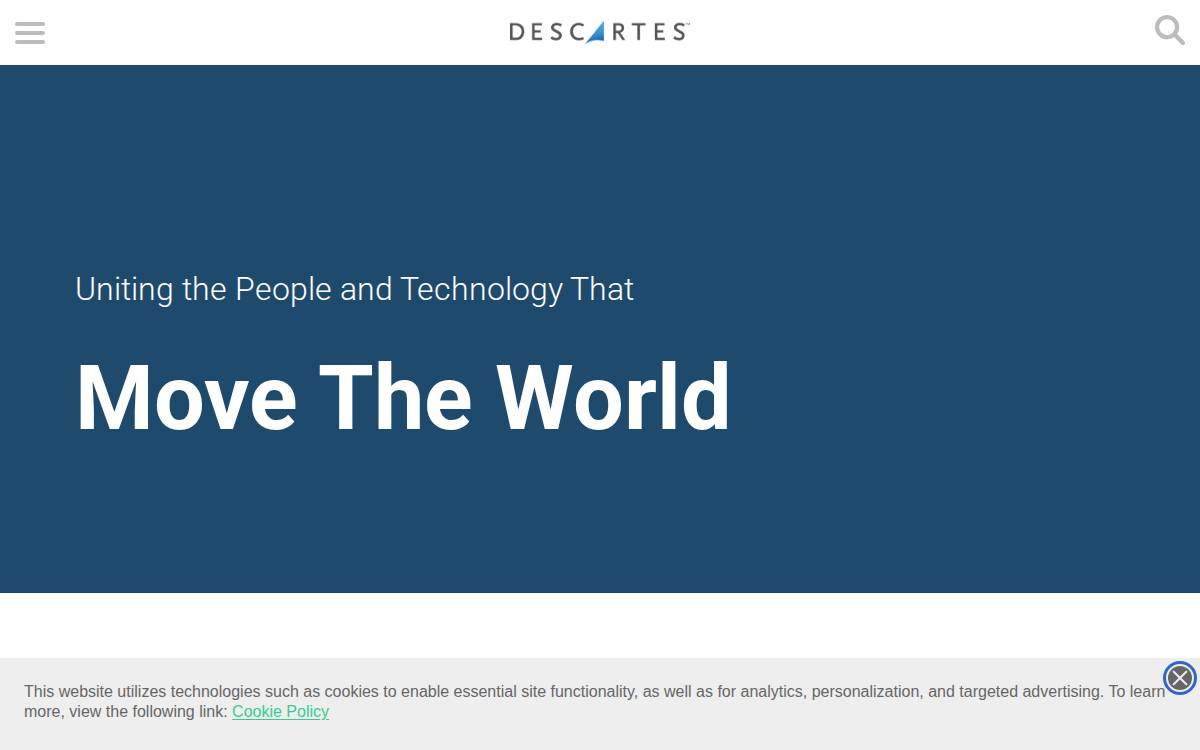 Descartes website preview