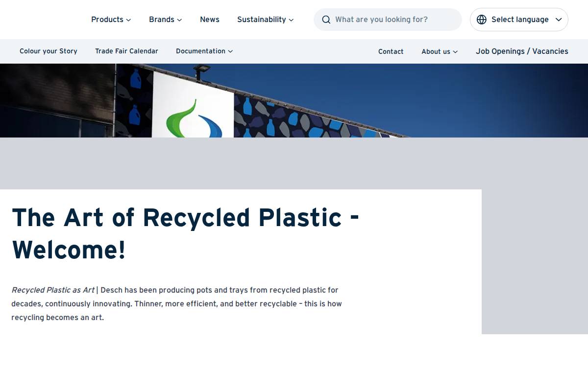 Desch Plantpak website preview