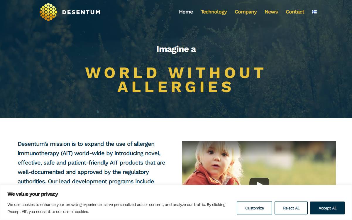 desentum website preview