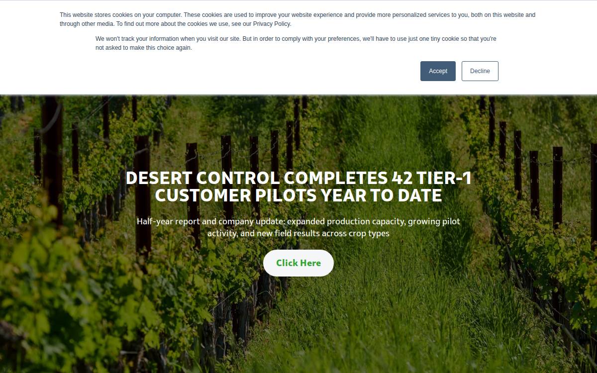 Desert Control website preview