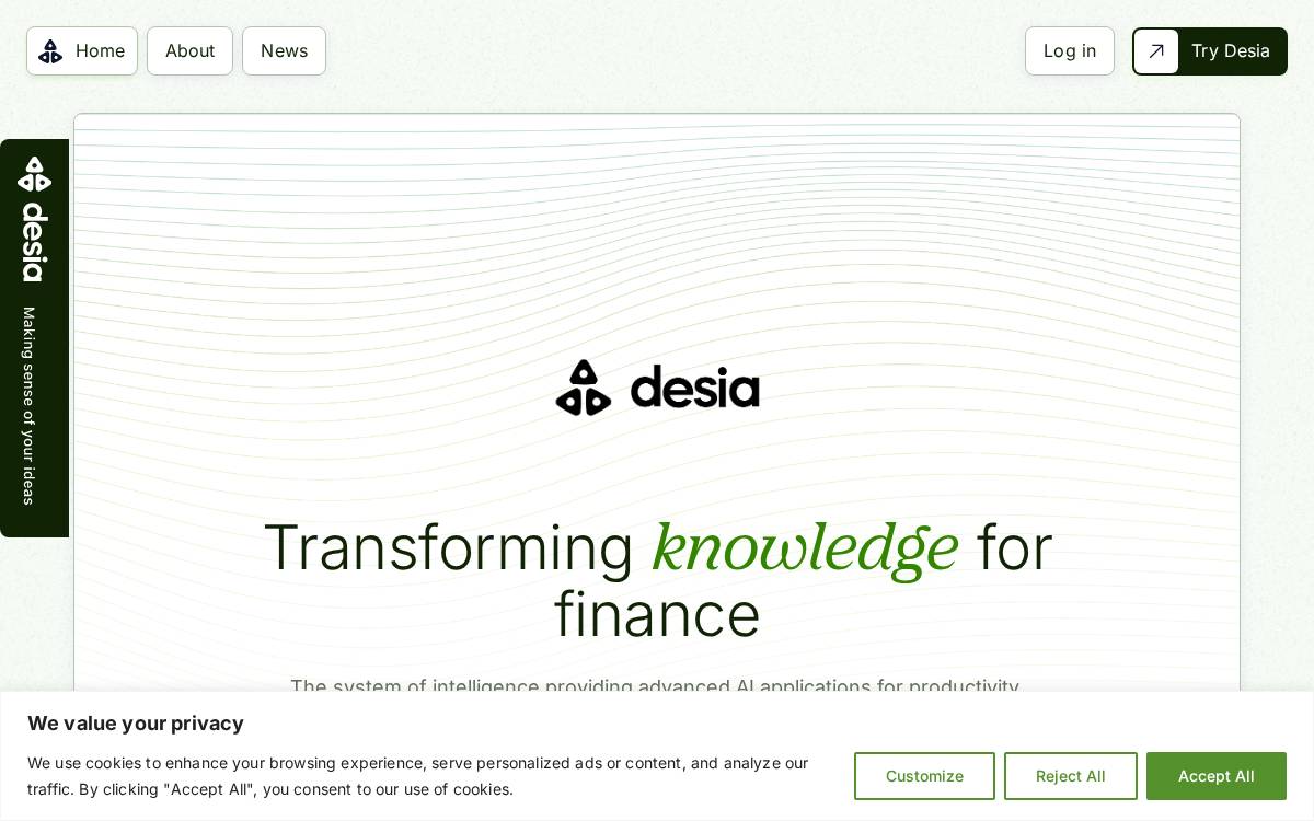 Desia website preview