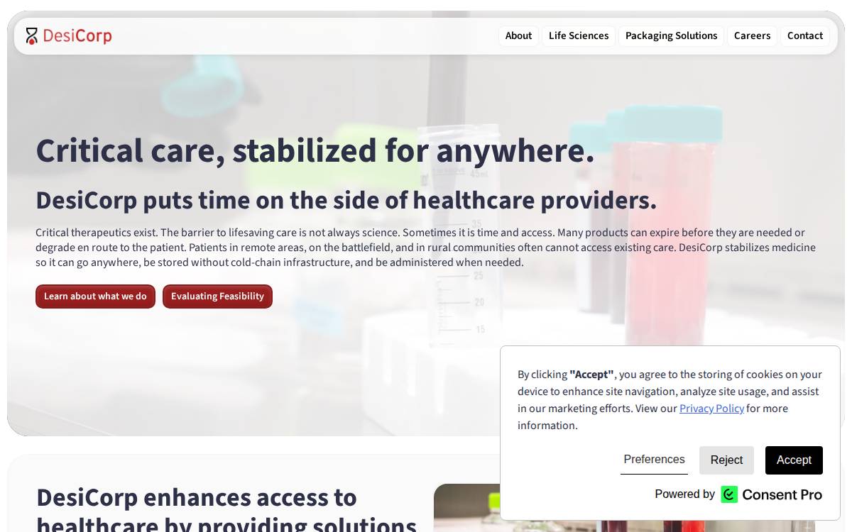 Desicorpinc website preview