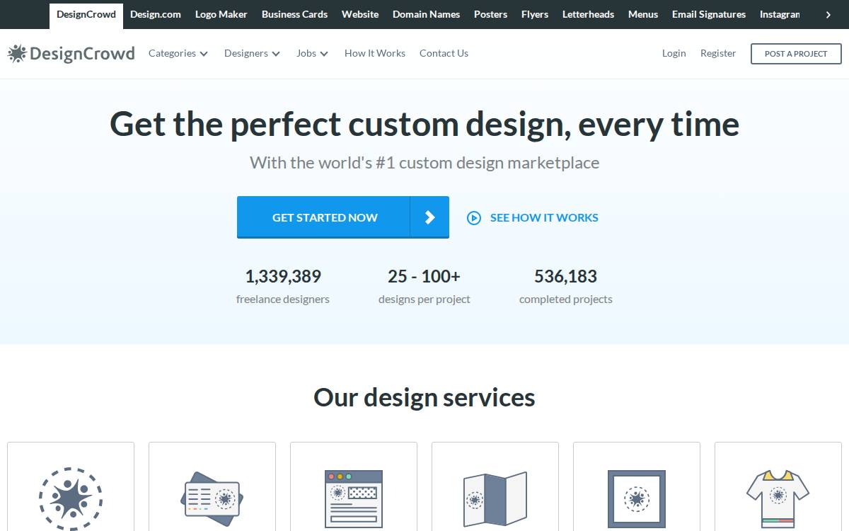 Designcrowd website preview