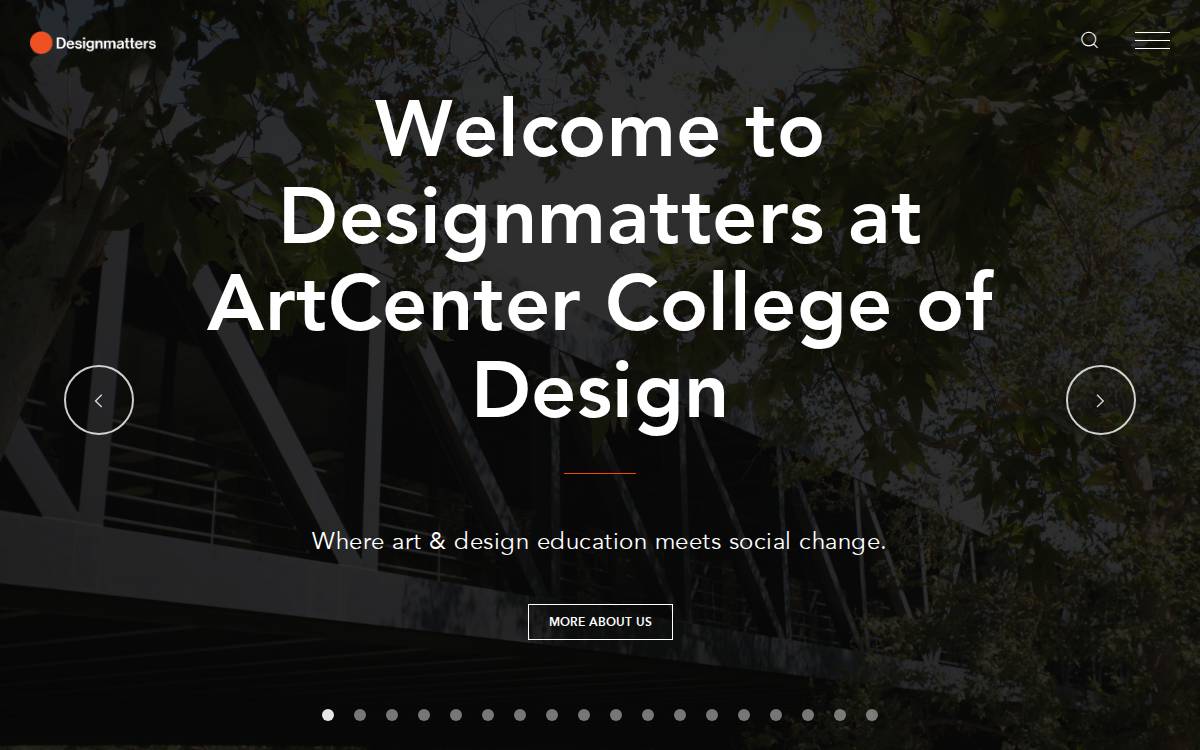 Designmattersatartcenter website preview