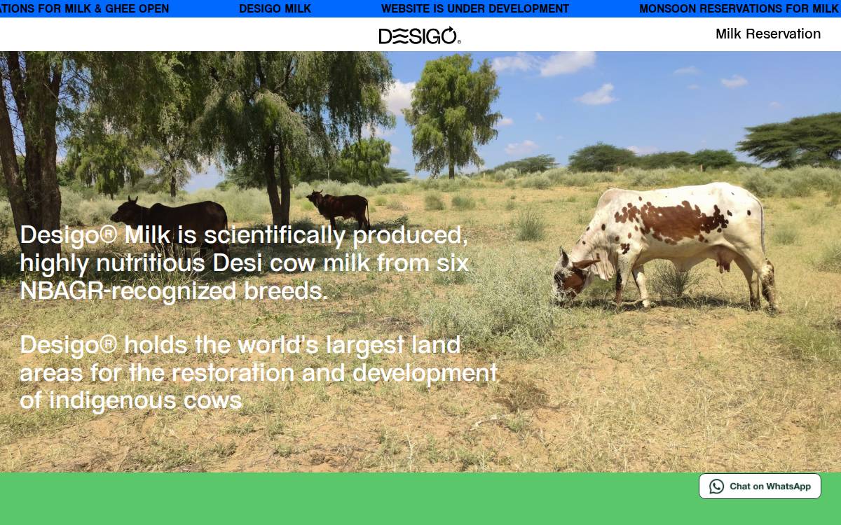 DESIGO®️ MILK website preview