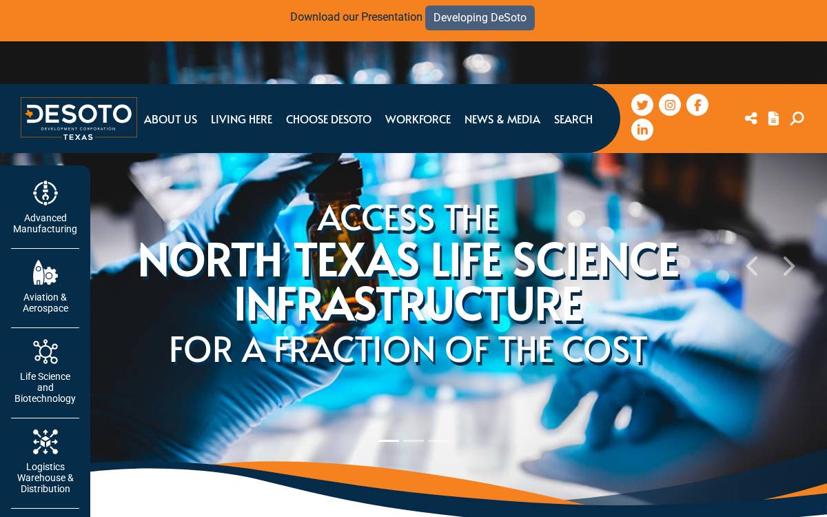 DeSoto Development Corporation website preview