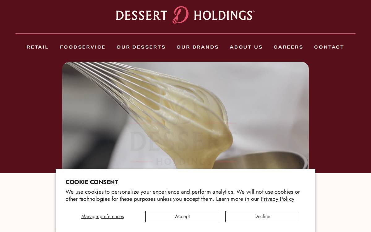 Dessert Holdings website preview