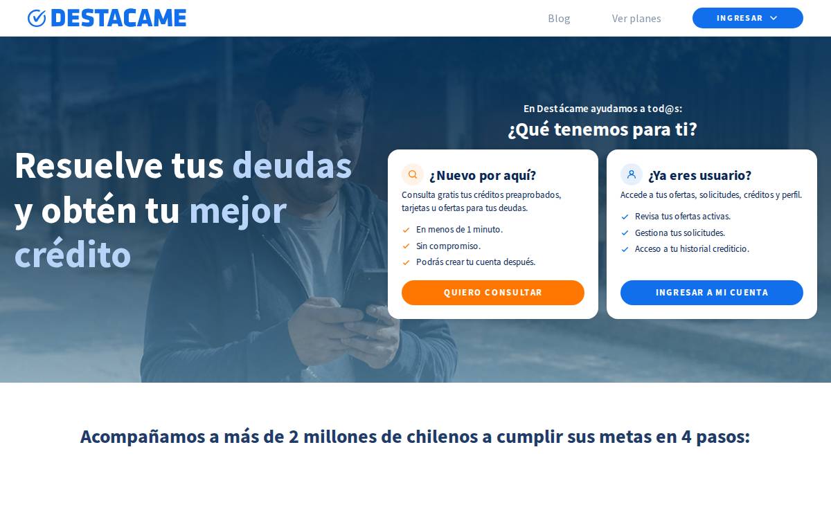 Destacame website preview