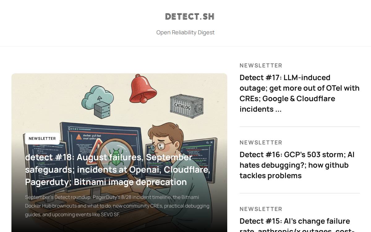 detect.sh, website preview