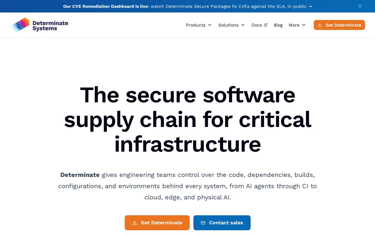 Determinate Systems website preview
