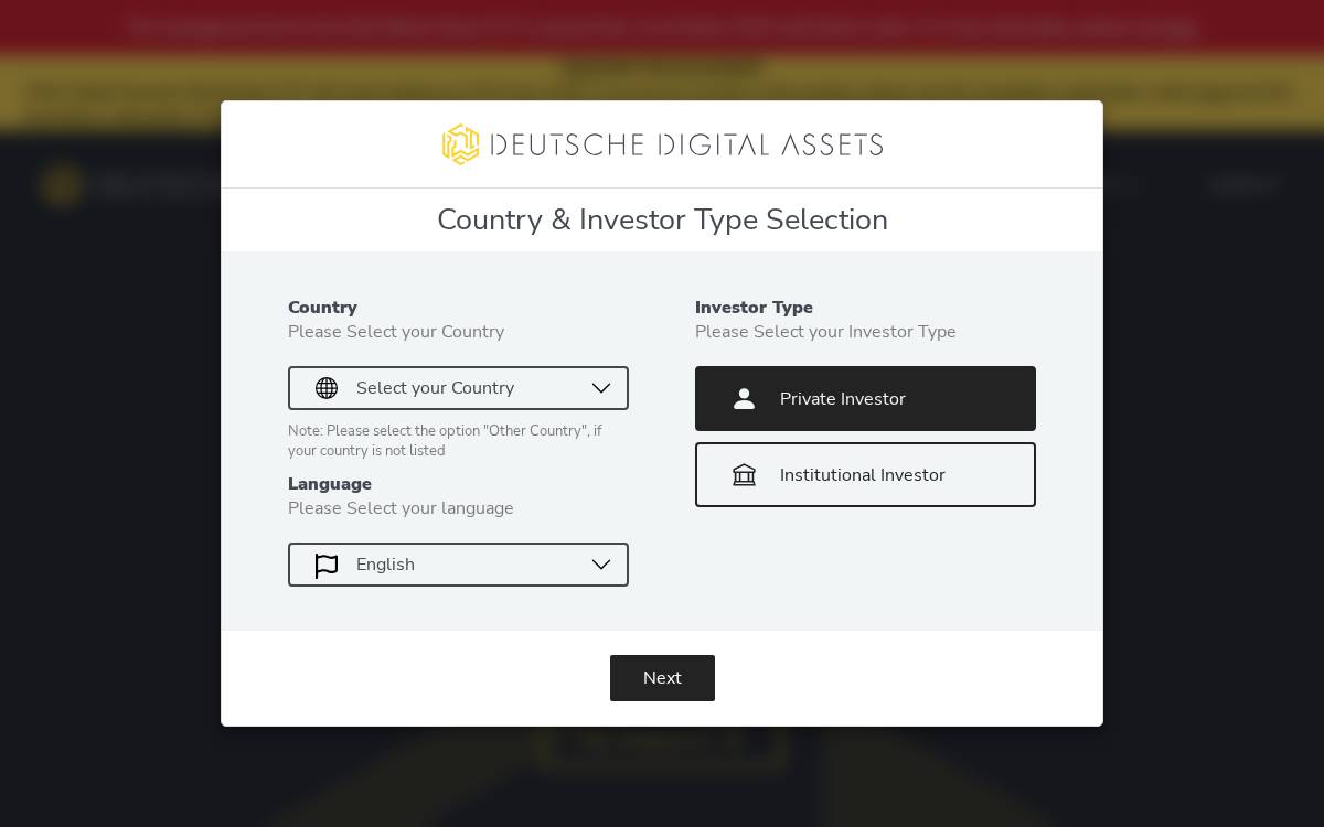 Deutsche Digital Assets website preview
