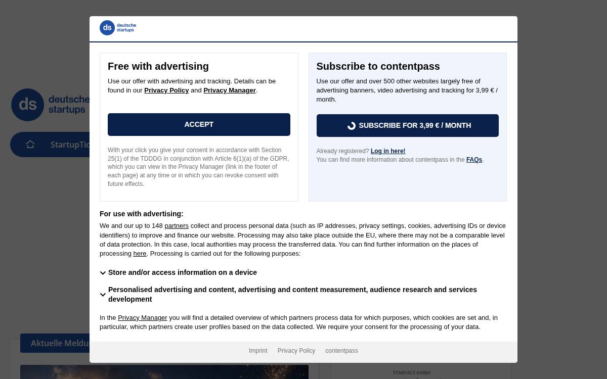 Deutsche Startups website preview