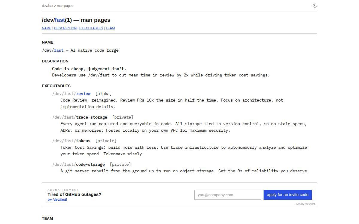 /dev/fast website preview