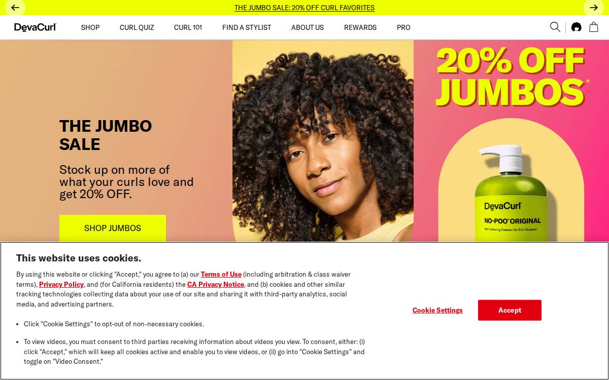 Devacurl website preview