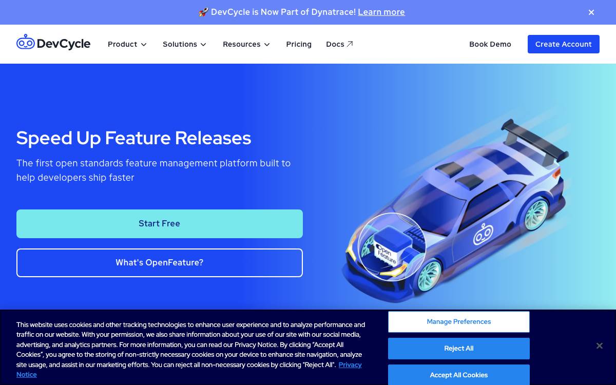 Devcycle website preview