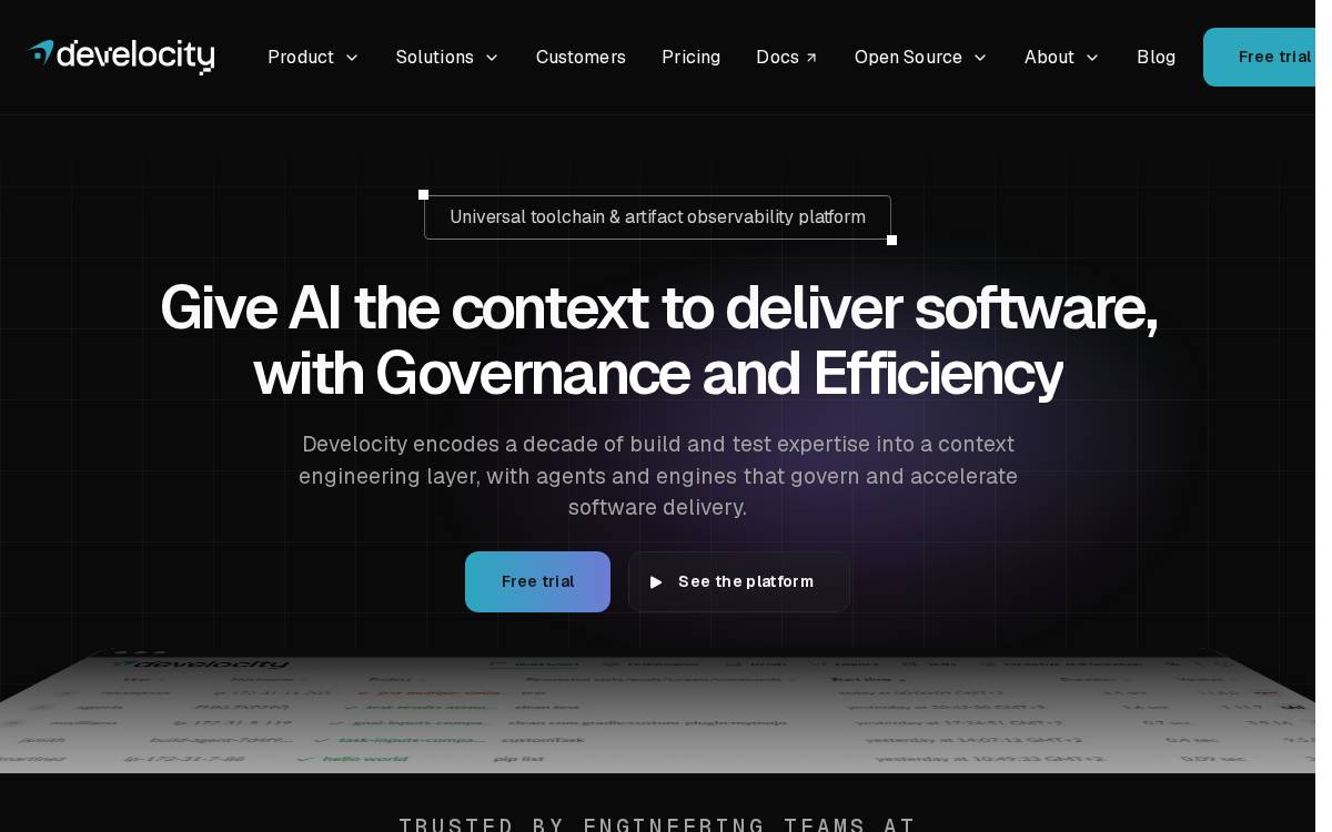 Develocity website preview