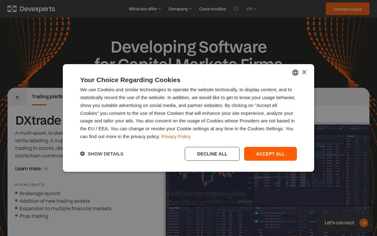 Devexperts website preview