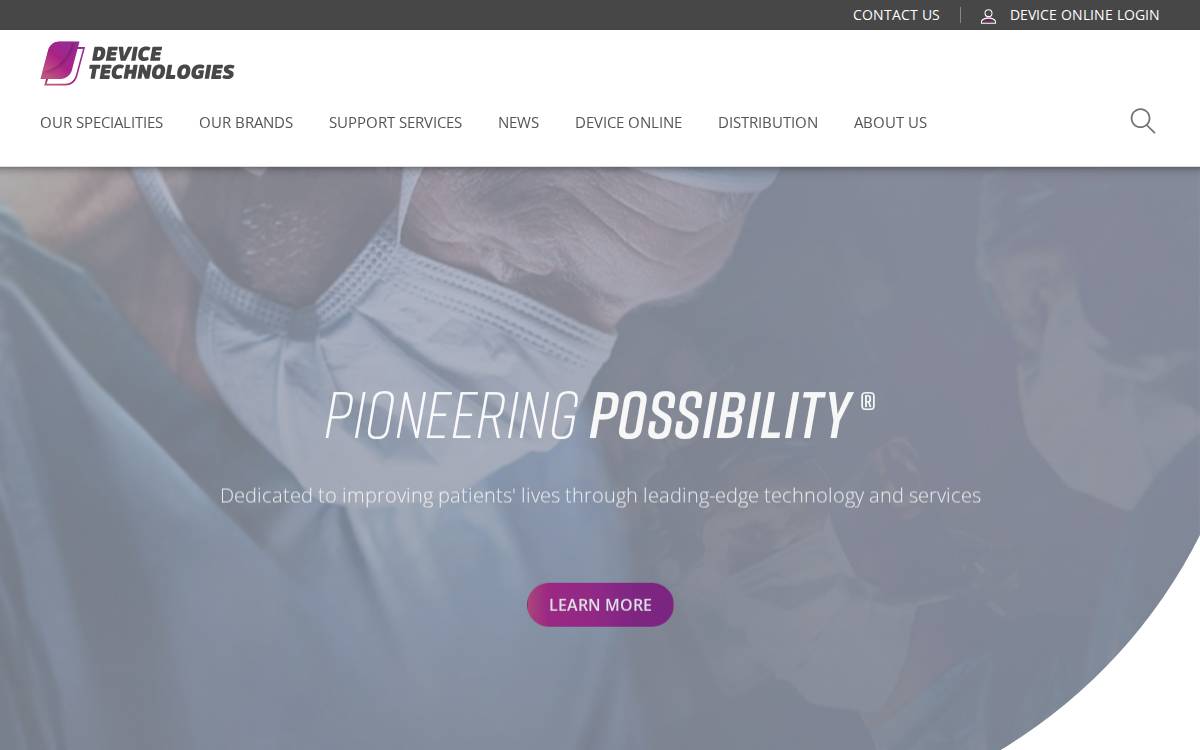 Device Technologies website preview
