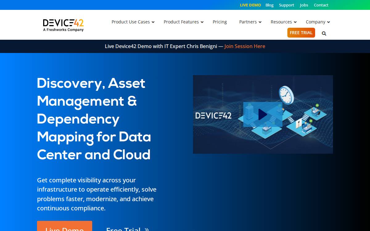 Device42 Inc. website preview