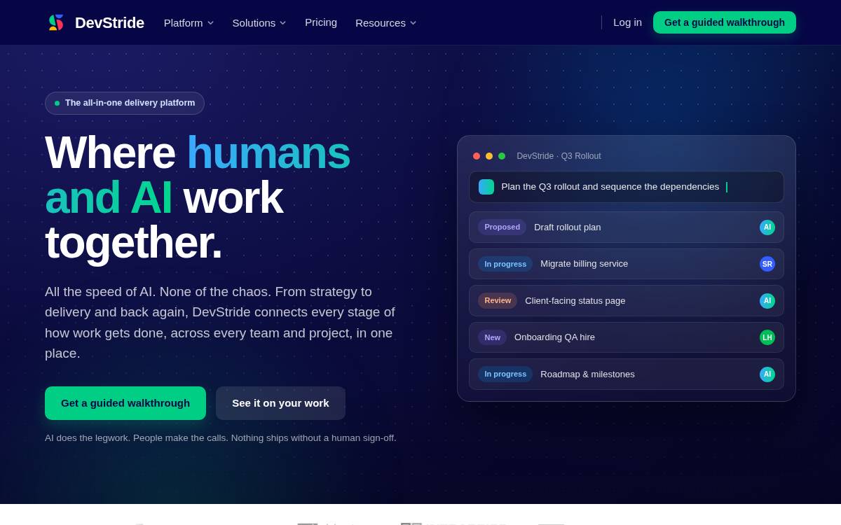 DevStride website preview