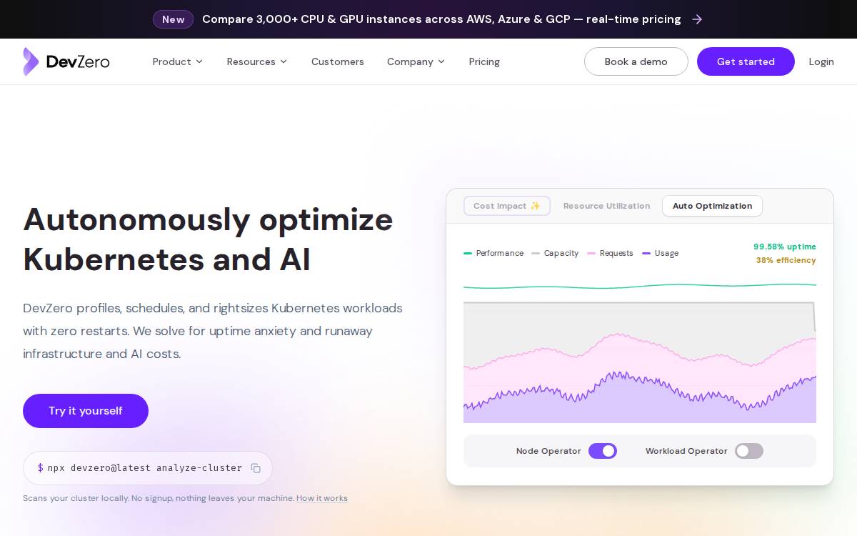 DevZero website preview