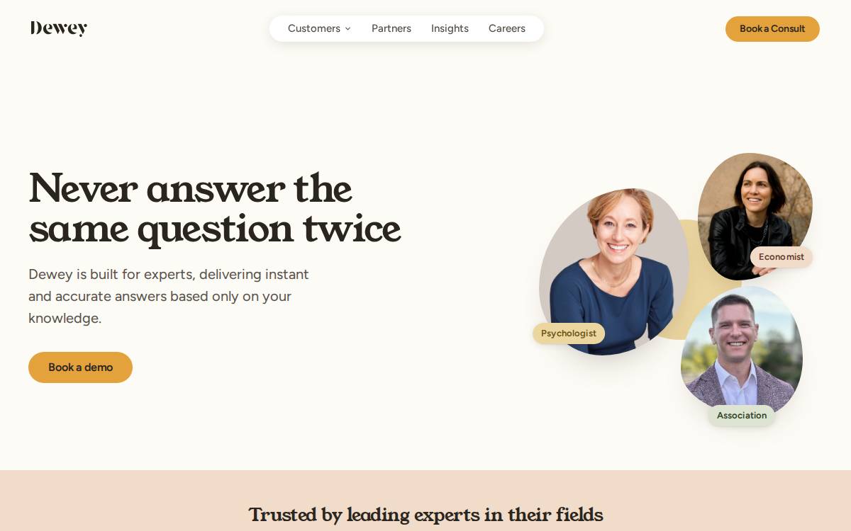 Dewey website preview