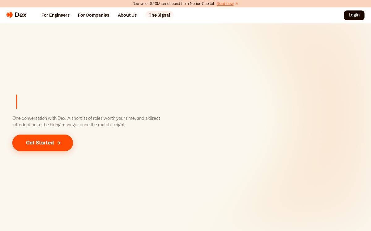 Dex website preview