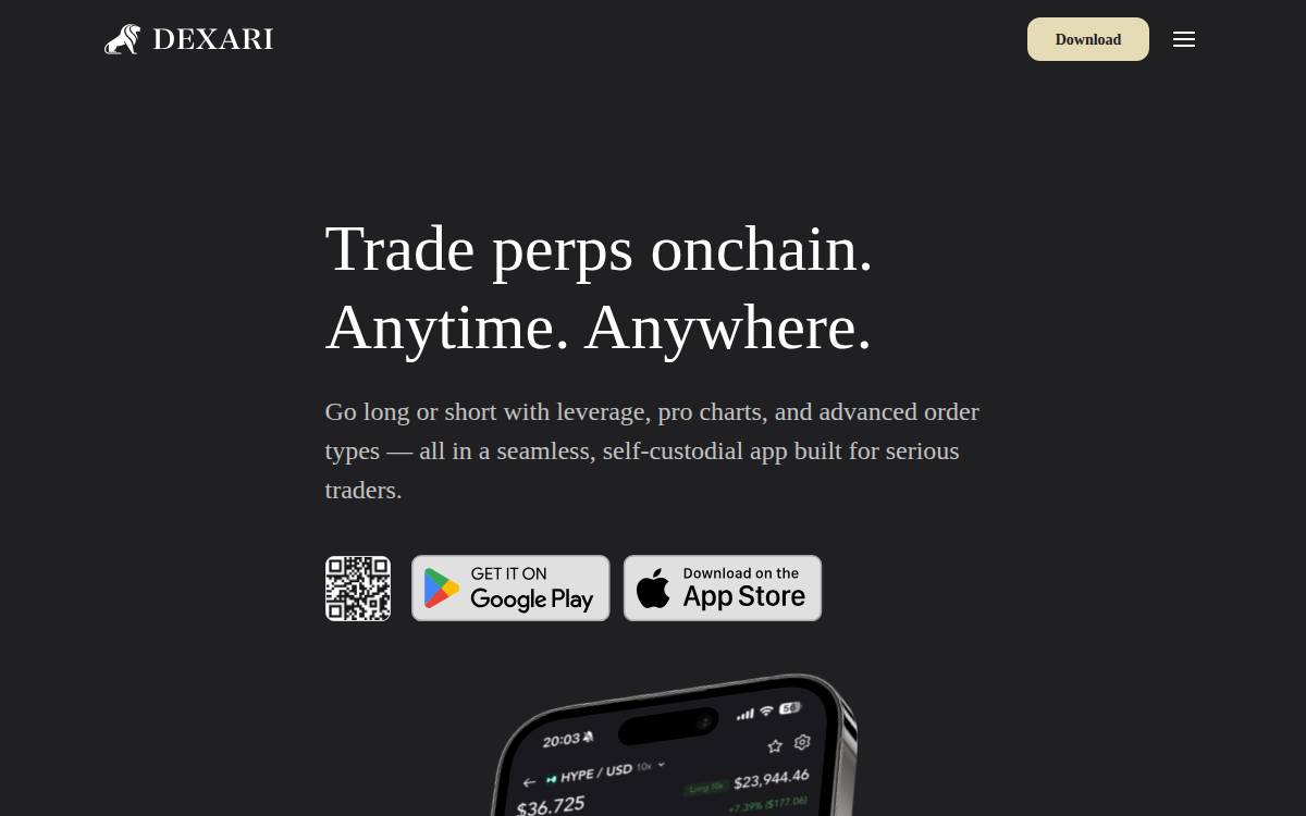 Dexari website preview