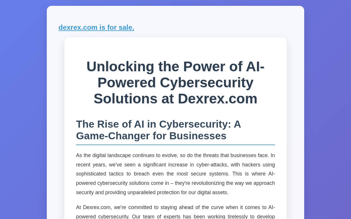 Dexrex website preview