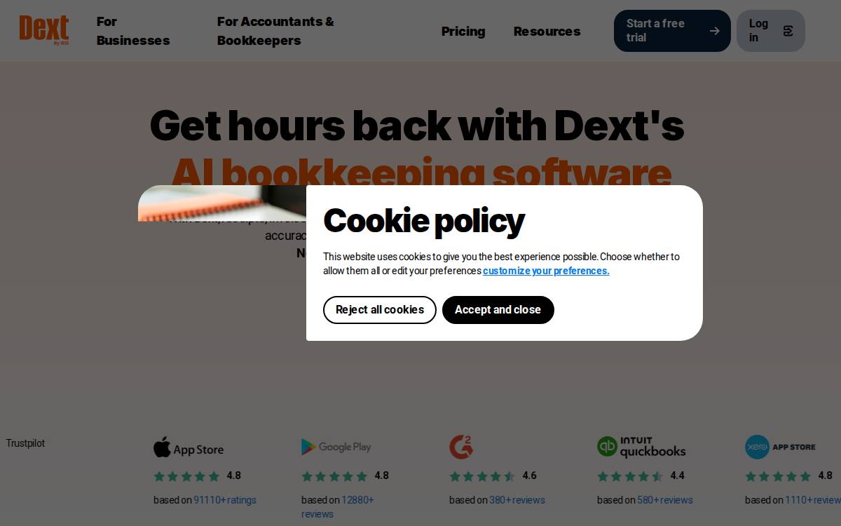 Dext website preview