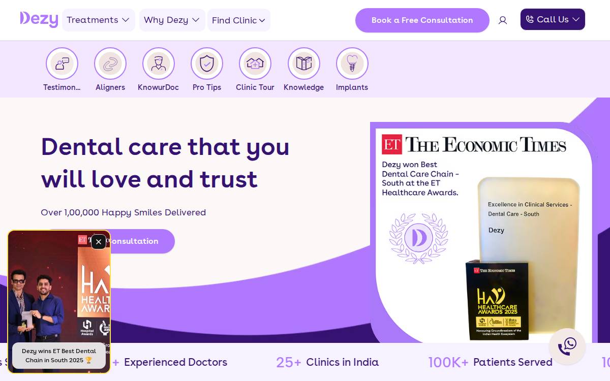 Dezy Consumer Brand website preview