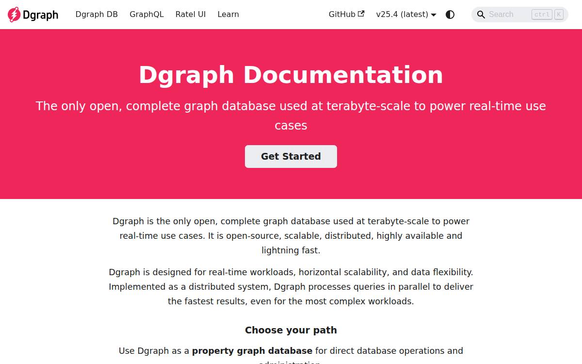 Dgraph website preview