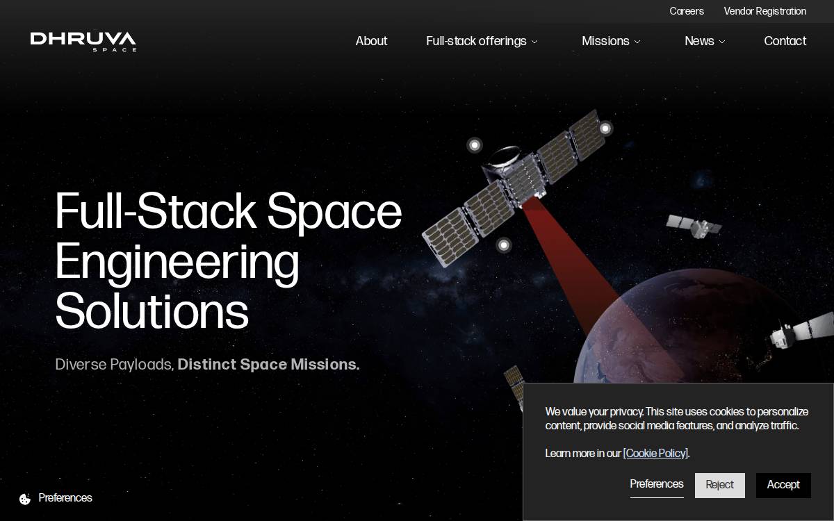 Dhruva Space website preview