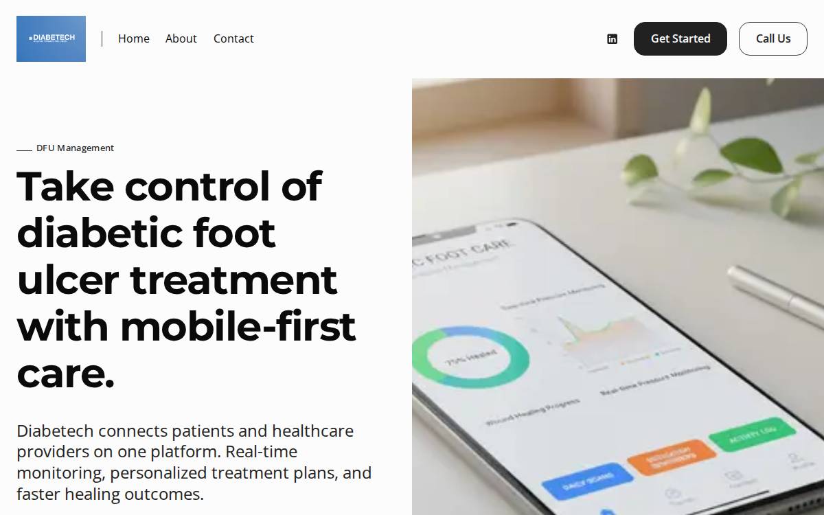 Diabetech website preview
