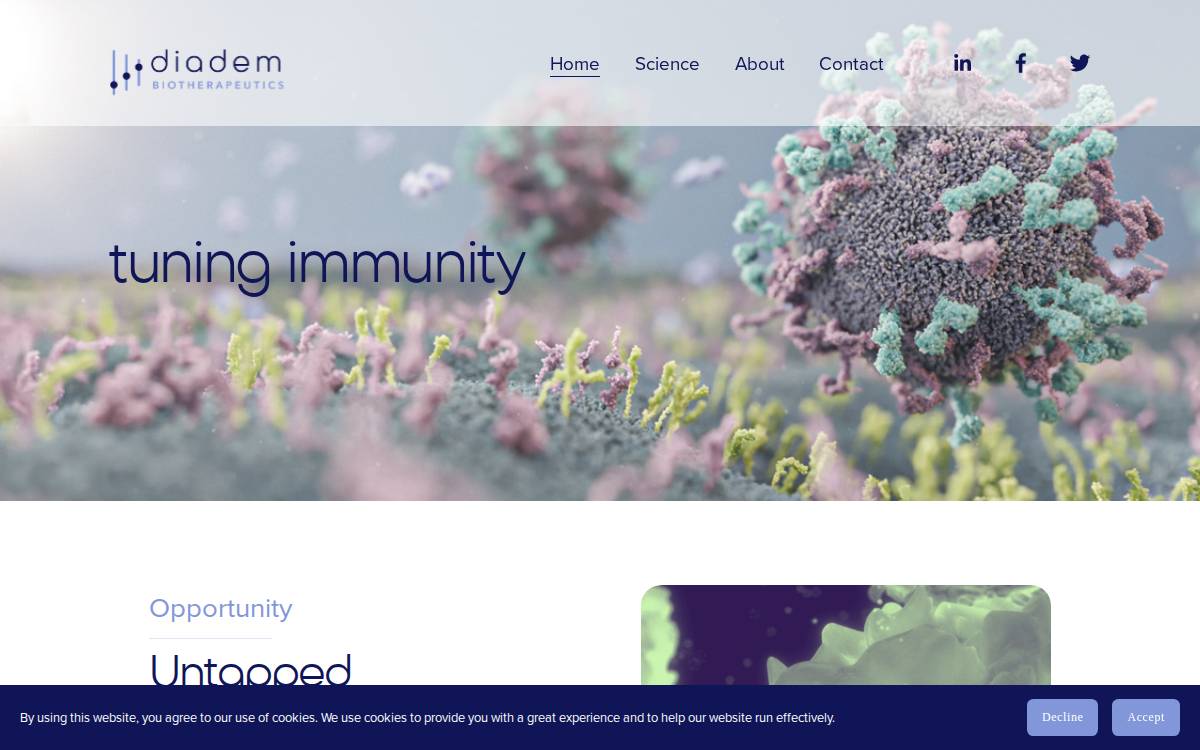 Diadembio website preview