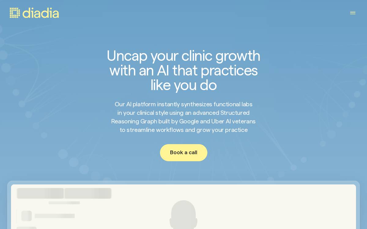 Diadia Health website preview