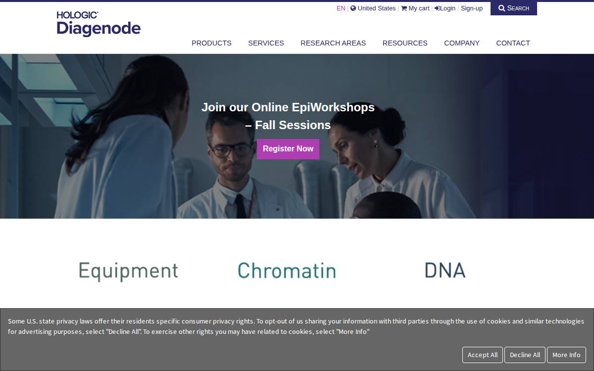Diagenode website preview