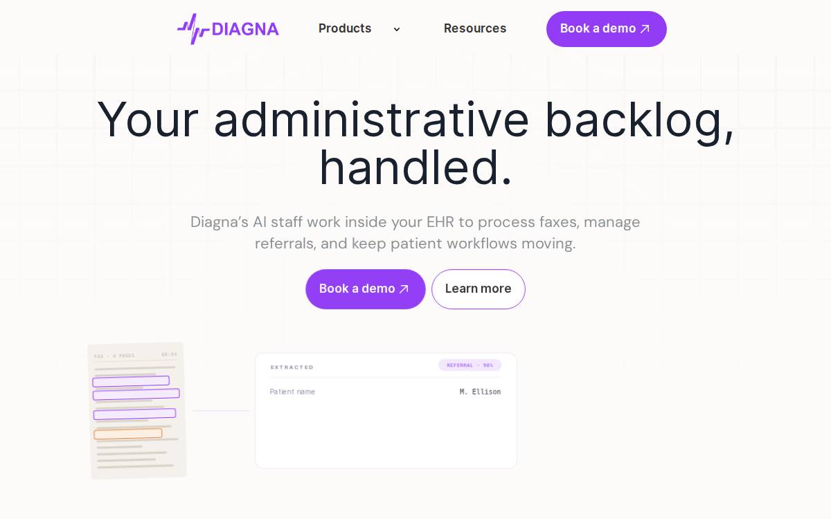 Diagna website preview