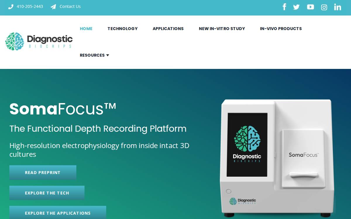 Diagnostic Biochips website preview