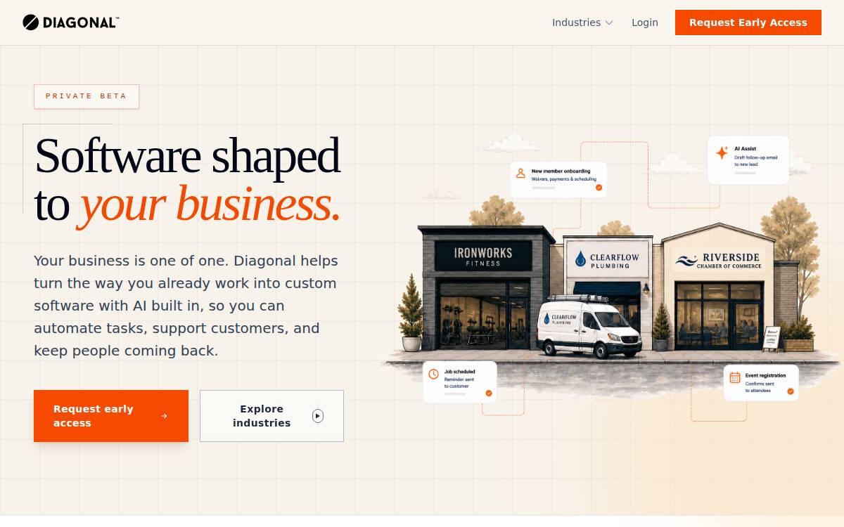 Diagonal website preview